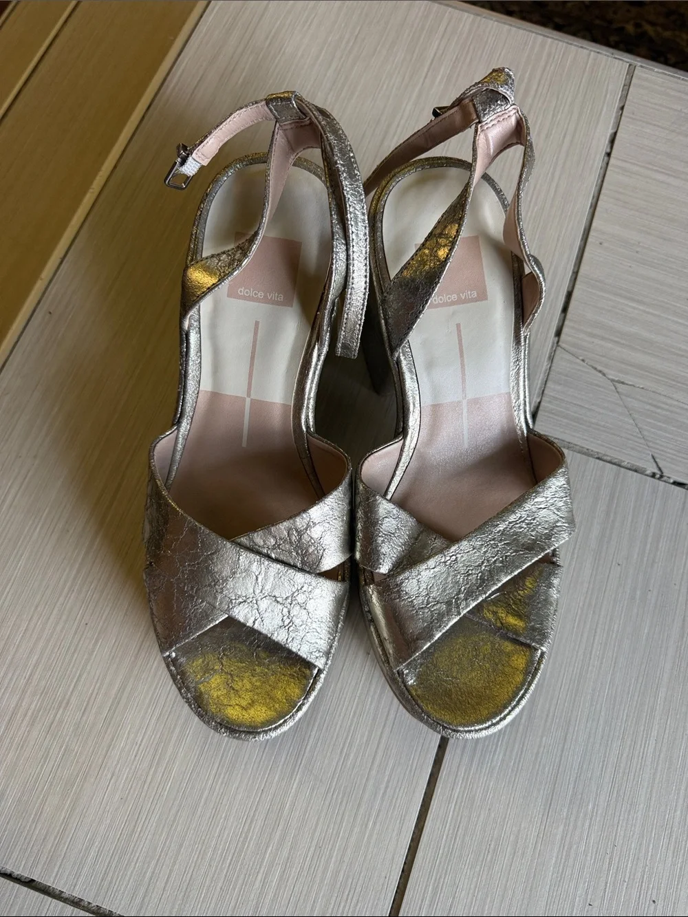 Dolce Vita Metallic Gold Platform Sandals